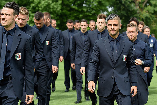 Players of Italy pose for a team photo ahead of the 2016 UEFA Euro 2016 at Coverciano on June 1, 2016 in Florence, Italy.